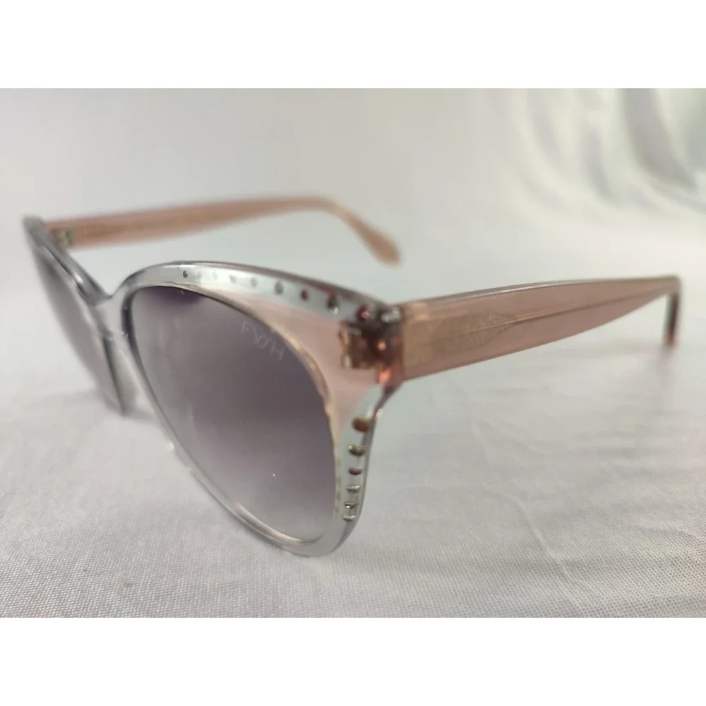 FYSH 2040 S407 Women's Sunglasses Clear Pink Rhinestone Cat Eye 53-18-143